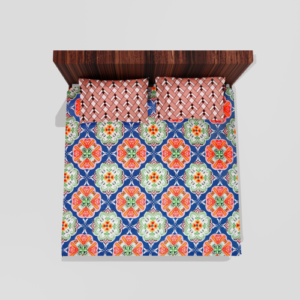 Glace Cotton Double Flat Bedsheet With 2 Pillow Covers (Orange) 107