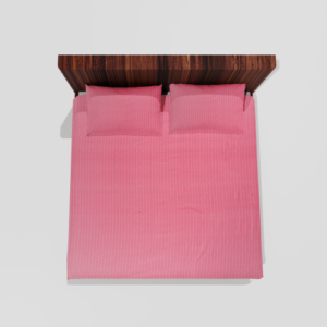 Glace Cotton Double Flat Bedsheet With 2 Pillow Covers (Pink) 102