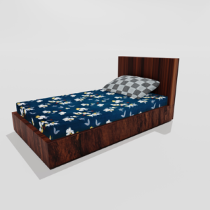 Glace Cotton Single Elastic Fitted Bedsheets With 1 Pillow Cover (Blue) 85