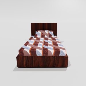 Glace Cotton Single Elastic Fitted Bedsheets With 1 Pillow Cover (Coffee) 62