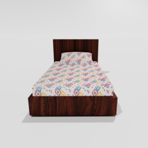 Glace Cotton Single Elastic Fitted Bedsheets With 1 Pillow Cover (Grey) 79