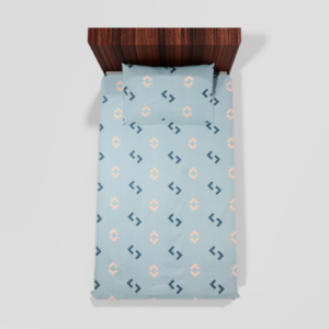 Glace Cotton Single Flat Bed Sheet With 1 Pillow Cover (Blue) 152