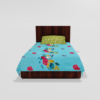 Glace Cotton Single Flat Bed Sheet With 1 Pillow Cover (Sky Blue) 182