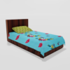 Glace Cotton Single Flat Bed Sheet With 1 Pillow Cover (Sky Blue) 182