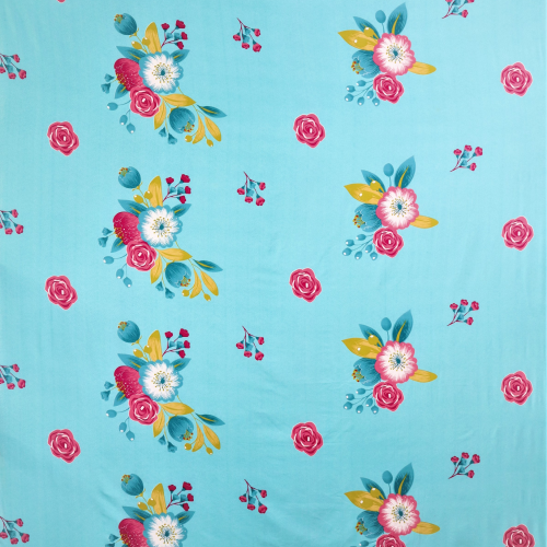 Glace Cotton Single Flat Bed Sheet With 1 Pillow Cover (Sky Blue) 182