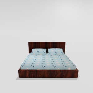 King Size Glace Cotton Elastic Fitted Double Bedsheet With 2 Pillow Covers (Aqua) 22