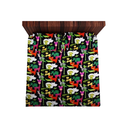 Cotton Double Flat Bedsheet With 2 Pillow Covers (Black)