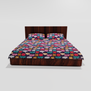 Glace Cotton Double Flat Bedsheet With 2 Pillow Covers (Grey) 19