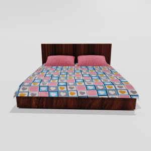 Glace Cotton Double Flat Bedsheet With 2 Pillow Covers (Pink) 16