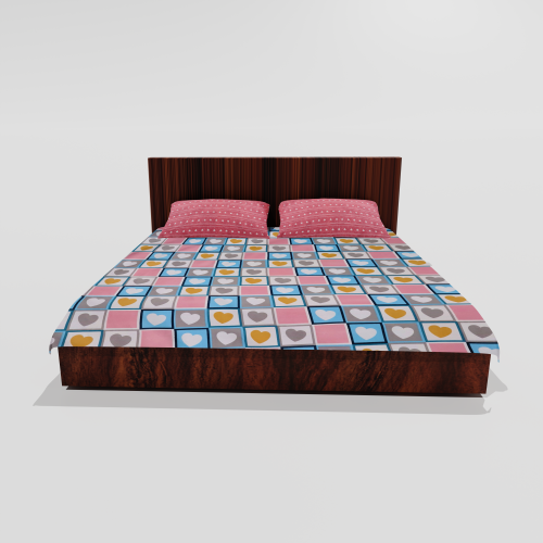 Glace Cotton Double Flat Bedsheet With 2 Pillow Covers (Pink) 16