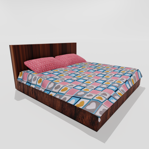Glace Cotton Double Flat Bedsheet With 2 Pillow Covers (Pink) 16