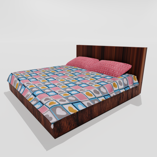Glace Cotton Double Flat Bedsheet With 2 Pillow Covers (Pink) 16