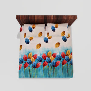 Glace Cotton Double Flat Bedsheet With 2 Pillow Covers (White) 19