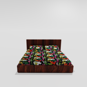 Glace Cotton King Size Elastic Fitted Double Bed Sheets With 2 Pillow Covers (Black)