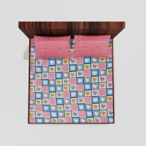 Glace Cotton King Size Elastic Fitted Double Bed Sheets With 2 Pillow Covers (Pink) 12b