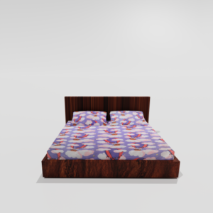 Glace Cotton King Size Elastic Fitted Double Bed Sheets With 2 Pillow Covers (Purple)