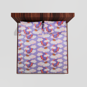 Glace Cotton King Size Elastic Fitted Double Bed Sheets With 2 Pillow Covers (Purple)