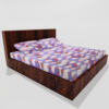 Glace Cotton King Size Elastic Fitted Double Bed Sheets With 2 Pillow Covers (Purple)