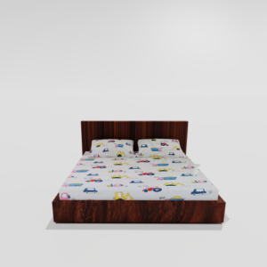 Glace Cotton King Size Elastic Fitted Double Bed Sheets With 2 Pillow Covers (White)