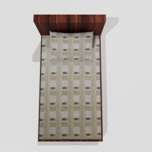 Glace Cotton Single Elastic Fitted Bedsheets With 1 Pillow Cover (Beige) 12