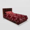 Glace Cotton‎ Single Flat Bed Sheet With 1 Pillow Cover (Red)