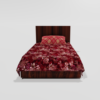 Glace Cotton‎ Single Flat Bed Sheet With 1 Pillow Cover (Red)