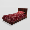 Glace Cotton‎ Single Flat Bed Sheet With 1 Pillow Cover (Red)
