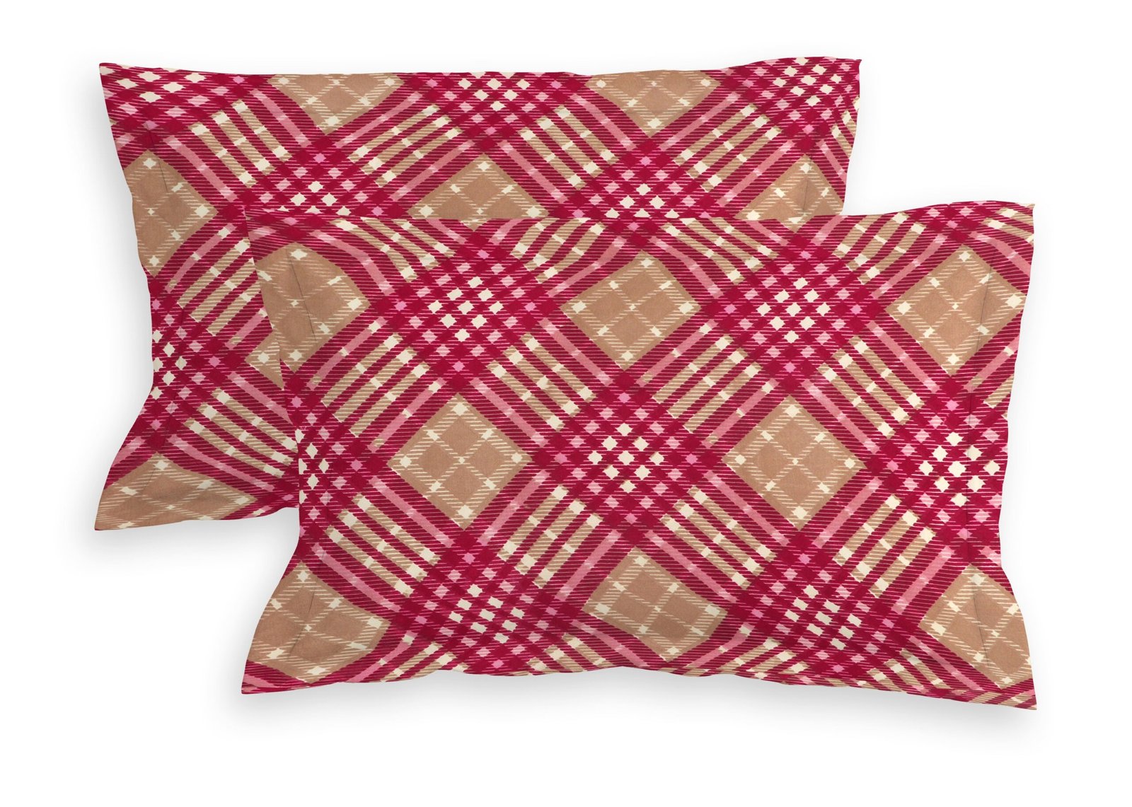 Elastic Fitted King Size Double Bed Sheets With 2 Pillow Covers (Red)