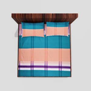 King Size Glace Cotton Elastic Fitted Double Bed Sheets With 2 Pillow Covers (Aqua) 16