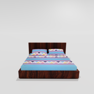 King Size Glace Cotton Elastic Fitted Double Bed Sheets With 2 Pillow Covers (Sky Blue) 14