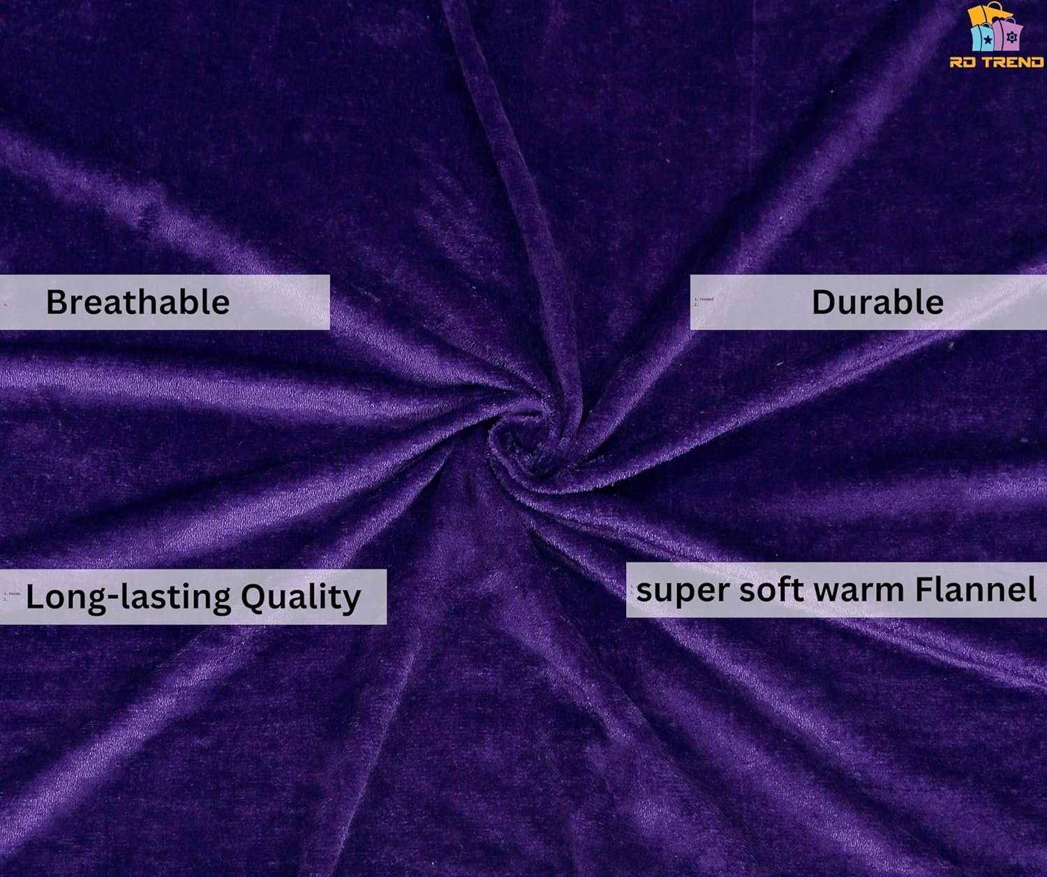 Winter Warm King Size Flat Double Bedsheet With 2 Pillow Cover (Purple)
