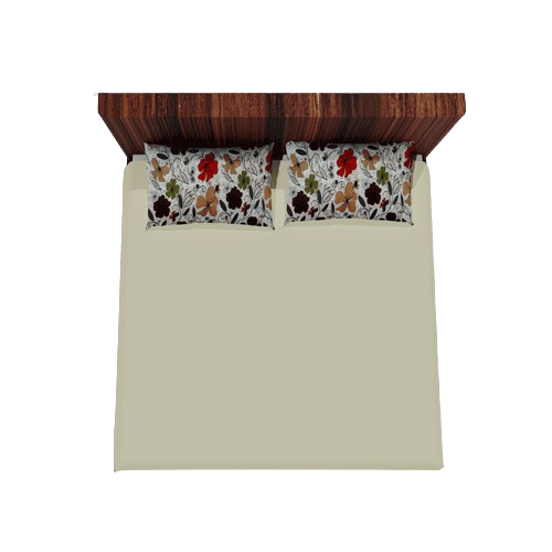 Cotton Double Flat Bedsheet With 2 Pillow Covers (Beige)