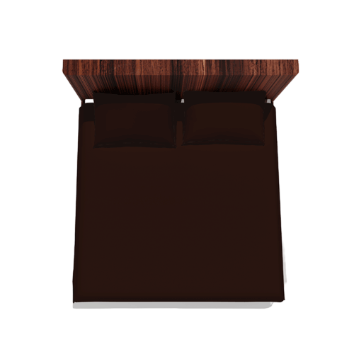 Cotton Double Flat Bedsheet With 2 Pillow Covers (Coffee)