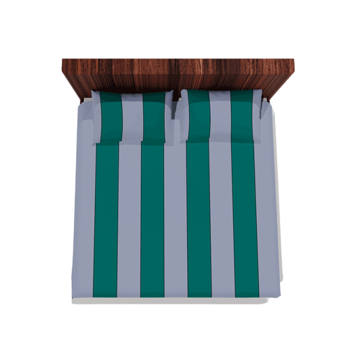 Cotton Double Flat Bedsheet With 2 Pillow Covers (Green)