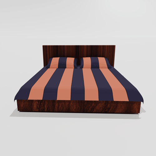 Glace Cotton Double Flat Bedsheet With 2 Pillow Covers (Orange)