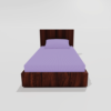 Glace Cotton Single Elastic Fitted Bedsheets With 1 Pillow Cover (Purple)