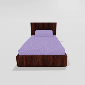 Glace Cotton Single Elastic Fitted Bedsheets With 1 Pillow Cover (Purple)