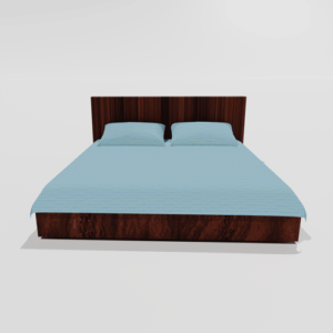 Glace Cotton Double Flat Bedsheet With 2 Pillow Covers (Blue)