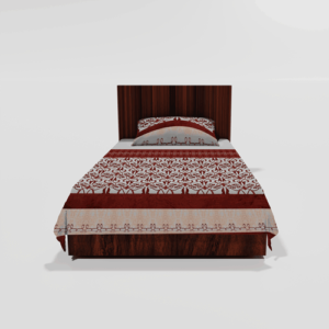 Glace Cotton Single Elastic Fitted Bedsheets With 1 Pillow Cover (Beige Stripes) 106