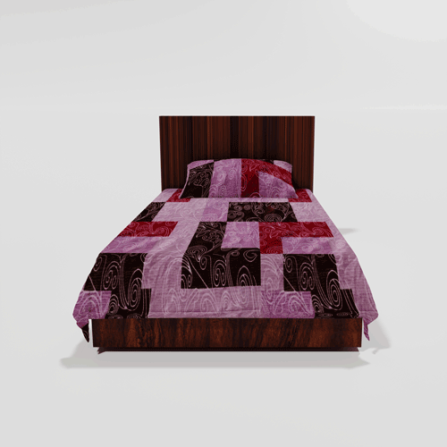 Glace Cotton Single Flat Bed Sheet With 1 Pillow Cover (Pink)