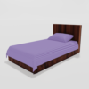 Glace Cotton Single Flat Bed Sheet With 1 Pillow Cover (Purple)