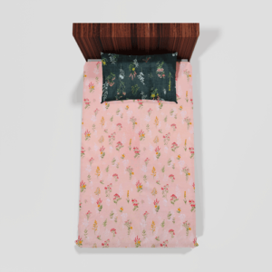 Glace Cotton Single Flat Bed Sheet With 1 Pillow Cover (Cream)