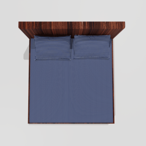 Glace Cotton Elastic Fitted Double Bedsheet With 2 Pillow Covers (Blue)