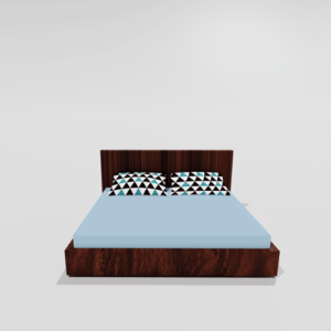 Glace Cotton Elastic Fitted Double Bedsheet With 2 Pillow Covers (Sky Blue)