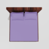 Glace Cotton Elastic Fitted Double Bedsheet With 2 Pillow Covers (Purple)