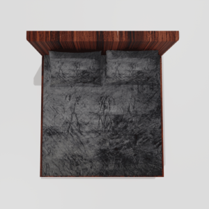 Winter Warm King Size Fitted Double Bedsheet With 2 Pillow Covers (Black)101b