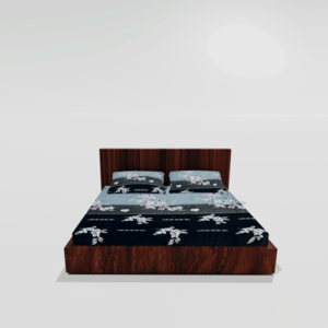 Winter Warm King Size Fitted Double Bedsheet With 2 Pillow Covers (Blue)102c