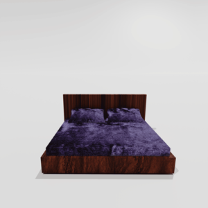 Winter Warm King Size Fitted Double Bedsheet With 2 Pillow Covers (Purple)