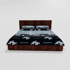 Winter Warm King Size Flat Double Bedsheet With 2 Pillow Cover (Blue)