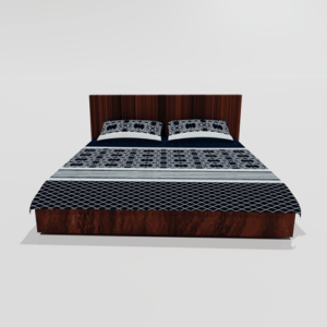 Winter Warm King Size Flat Double Bedsheet With 2 Pillow Cover (Blue)